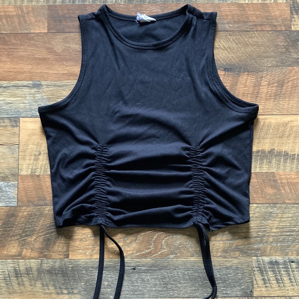 Black Tie Front Top